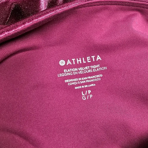 Athleta Womens  Elation Velvet Tight Size Large - Picture 7 of 9
